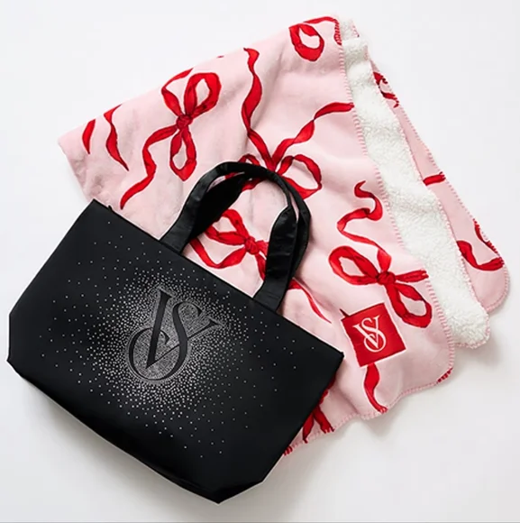 ❤️ VICTORIA'S SECRET Tote Bag & Blanket Set! ❤️